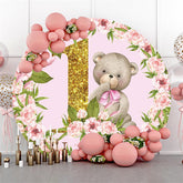 Rosa Blume Tragen Geburtstag Runden Hintergrund Für Party